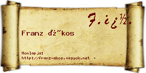 Franz Ákos névjegykártya