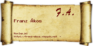 Franz Ákos névjegykártya